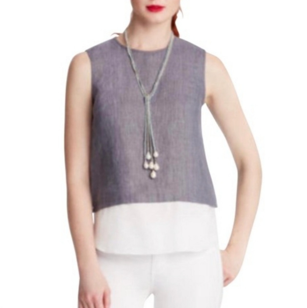 CHARLOTTE BRODY BLUE SHIRT TAIL BLOUSE